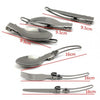 Silver Stainless Steel Foldable Fork Spoon Knife